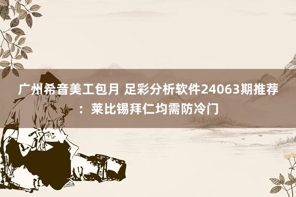 广州希音美工包月 足彩分析软件24063期推荐：莱比锡拜仁均需防冷门